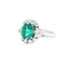 Bague 54 Bague en or blanc avec émeraude de Colombie et diamants 58 Facettes 61300039