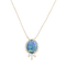 Pendentif Pendentif en or jaune, opale bleue d'Australie et diamants 58 Facettes 64700138