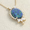 Pendentif Pendentif en or jaune avec opale bleue d’Australie et diamants 58 Facettes 64700138