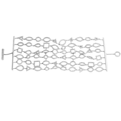 Bracelet Bracelet rivière en or blanc et diamants 58 Facettes 62100083