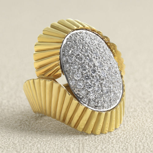 Bague 52 Bague - Solitaire en or jaune 18 carats et diamants 58 Facettes 61E00002