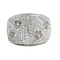 Bague 57 Bague en or gris avec diamants blancs et bruns 58 Facettes 61E00366