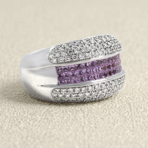 Bague 54 Bague en or gris 18 carats avec saphirs et diamants 58 Facettes 61100002