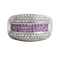 Bague 53 Bague en or gris avec saphirs et diamants 58 Facettes 61100002