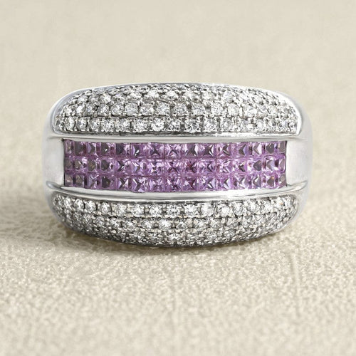 Bague 54 Bague en or gris 18 carats avec saphirs et diamants 58 Facettes 61100002