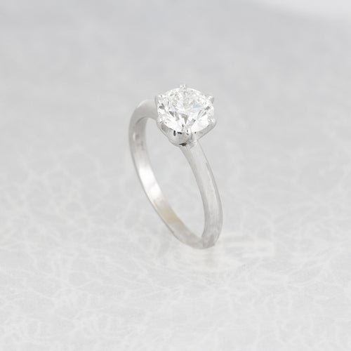 Bague 52 Solitaire - Bague en or gris et diamants 58 Facettes 61000350
