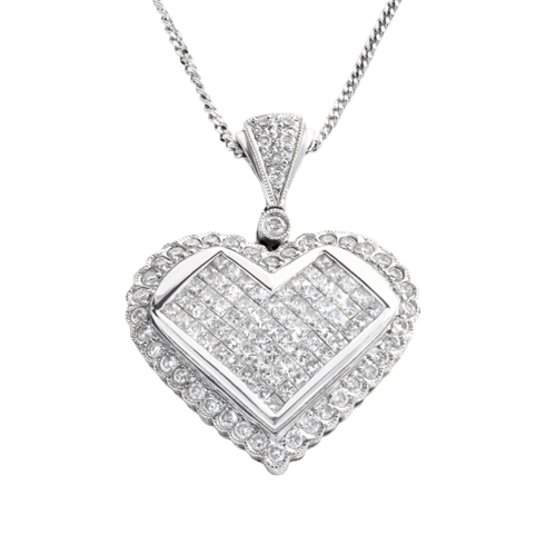 Pendentif en or gris et diamant