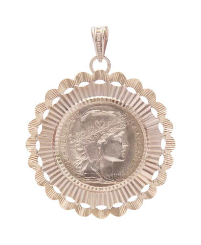 Pendentif Marianne - Pendentif pièce en or rose 18 carats 58 Facettes BO210685/MARIANNE