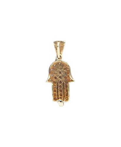 Pendentif Main de Fatma - Pendentif en or jaune 18 carats et diamants 58 Facettes BO220526/MAINDEFATMA