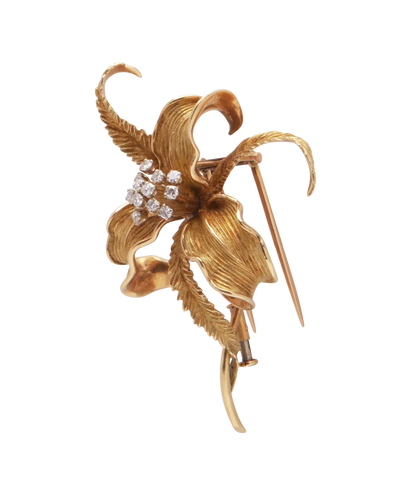 Broche Fleur de Diamants - Broche fleur en or jaune et diamants 58 Facettes BO220678/FleurdeDiamants