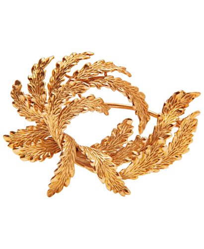 Broche Victorieux Lauriers - Broche Art nouveau en or jaune 18 carats 58 Facettes BO220337/VICTORIEUXLAURIERS