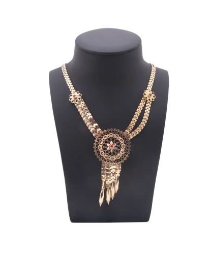Collier Saphirs en Soirée - Collier en or rose 18 carats et rubis 58 Facettes BO220326/SAPHIRSENSOIREE1960
