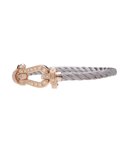 Bracelet Mousqueton - Bracelet en or rose, acier et diamants 58 Facettes BO220683/MousquetonOretDiamants