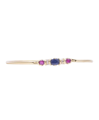 Bracelet Élégance - Bracelet jonc en or jaune 18 carats, diamants, rubis et saphir 58 Facettes BO210210/ELEGANCE