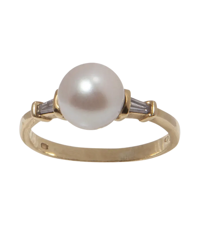 Bague 55 Allure - Bague épaulée en or jaune, perle et diamants 58 Facettes BO220424/ALLUREENBAGUETTES