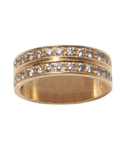 Bague 52 Double alliance - Bague demi-tour en or jaune 18 carats et diamants 58 Facettes BO220058/DoubleAlliance