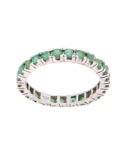 Bague 55 Alliance tour complet en or blanc et émeraudes 58 Facettes BO220771/ÉmeraudeTourComplet