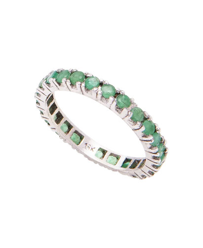 Bague 55 Alliance tour complet en or blanc et émeraudes 58 Facettes BO220771/ÉmeraudeTourComplet