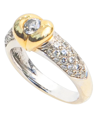 Bague 53 Solitaires en cœur - Bague en or blanc 18 carats et diamants 58 Facettes BO220509/SOLITAIREENCOEUR