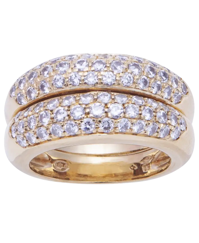 Bague 52 Jumelles - Bague pavée en or jaune et diamants 58 Facettes BO210725/JUMELLES