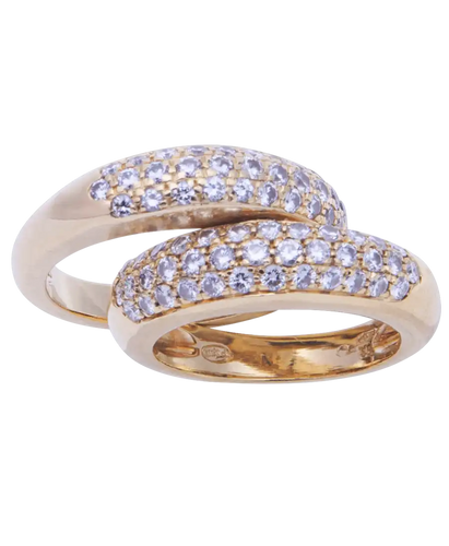 Bague 52 Jumelles - Bague pavée en or jaune et diamants 58 Facettes BO210725/JUMELLES