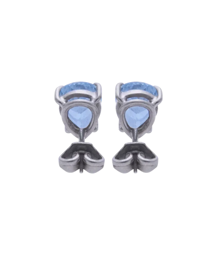 Boucles d'oreilles Ciel Bleu - Boucles d’oreilles en or blanc 18 carats et topazes bleues 58 Facettes BO210743/CIELBLEU/PHOTO