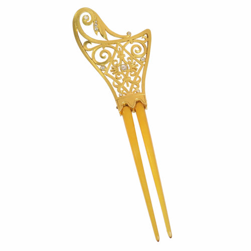 Montre Peigne à cheveux Art nouveau en or jaune 18K, corne et diamants 58 Facettes 18017-0151
