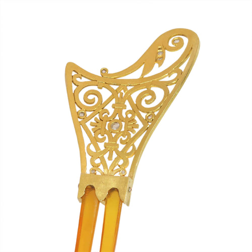 Montre Peigne à cheveux Art nouveau en or jaune 18K, corne et diamants 58 Facettes 18017-0151