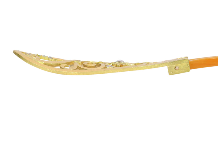 Montre Peigne à cheveux Art nouveau en or jaune 18K, corne et diamants 58 Facettes 18017-0151