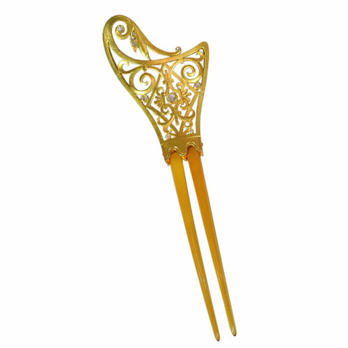 Montre Peigne à cheveux Art nouveau en or jaune 18K, corne et diamants 58 Facettes 18017-0151