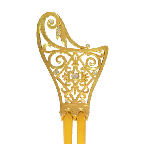 Montre Peigne à cheveux Art nouveau en or jaune 18K, corne et diamants 58 Facettes 18017-0151