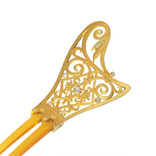 Montre Peigne à cheveux Art nouveau en or jaune 18K, corne et diamants 58 Facettes 18017-0151