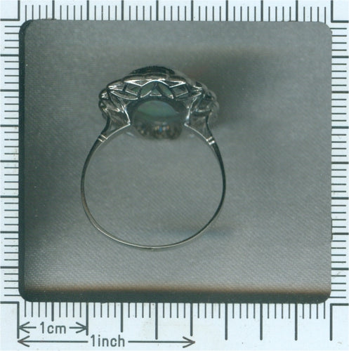 Bague 60 Bague vintage années 1950 en platine, opale et diamants 58 Facettes 17226-0017