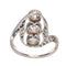 Bague 54 Bague Belle Époque trois diamants en or blanc 18K 58 Facettes 25351-0042