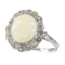 Bague 57 Bague de fiançailles vintage en platine avec diamants et opale 58 Facettes 21019-0035