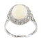 Bague 57 Bague de fiançailles vintage en platine avec diamants et opale 58 Facettes 21019-0035