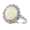 Bague 57 Bague de fiançailles vintage en platine avec diamants et opale 58 Facettes 21019-0035
