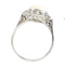 Bague 57 Bague de fiançailles vintage en platine avec diamants et opale 58 Facettes 21019-0035