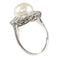 Bague 51 Bague de fiançailles Art déco en platine avec perle et diamants 58 Facettes 16046-0020