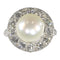 Bague 51 Bague de fiançailles Art déco en platine avec perle et diamants 58 Facettes 16046-0020