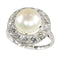 Bague 51 Bague de fiançailles Art déco en platine avec perle et diamants 58 Facettes 16046-0020