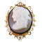 Pendentif Camée victorien - Pendentif et broche en or rouge 18K émaillé 58 Facettes 15209-0125