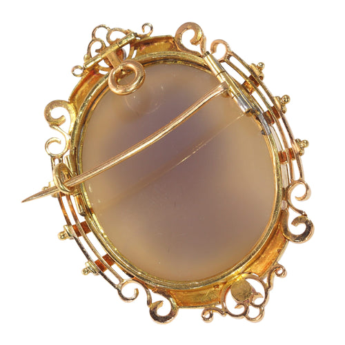 Pendentif Camée victorien - Pendentif et broche en or rouge 18K émaillé 58 Facettes 15209-0125