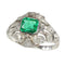 Bague 59 Bague de fiançailles vintage 1920 en platine, émeraude colombienne et diamants 58 Facettes 16144-0061