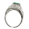 Bague 59 Bague de fiançailles vintage 1920 en platine, émeraude colombienne et diamants 58 Facettes 16144-0061
