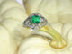 Bague 59 Bague de fiançailles vintage 1920 en platine, émeraude colombienne et diamants 58 Facettes 16144-0061