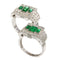 Bague 54 Paire de bagues vintage en platine et argent, émeraudes et diamants 58 Facettes 16281-0017