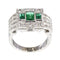 Bague 54 Paire de bagues vintage en platine et argent, émeraudes et diamants 58 Facettes 16281-0017