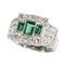 Bague 54 Paire de bagues vintage en platine et argent, émeraudes et diamants 58 Facettes 16281-0017