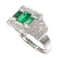Bague 54 Paire de bagues vintage en platine et argent, émeraudes et diamants 58 Facettes 16281-0017